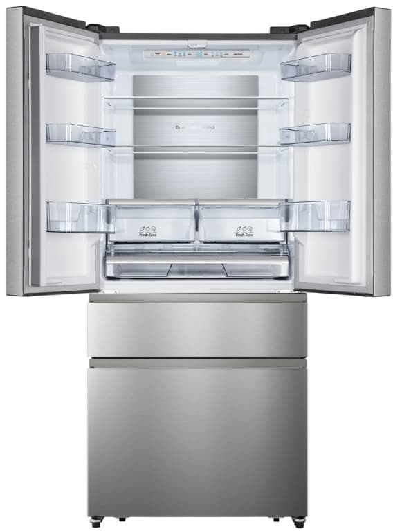 Hisense RF540N4SBI2, Frittstående, Fransk Dør, Rustfritt stål, Berøringskontroll, LED, På innsiden