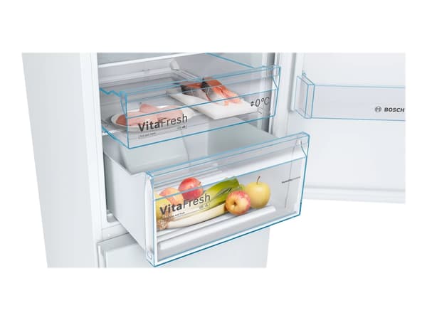 Bosch Serie | 4 KGN36VWED - Kjøleskap/fryser - bunnfryser - bredde: 60 cm - dybde: 66 cm - høyde: 186 cm - 326 liter - Klasse E - hvit