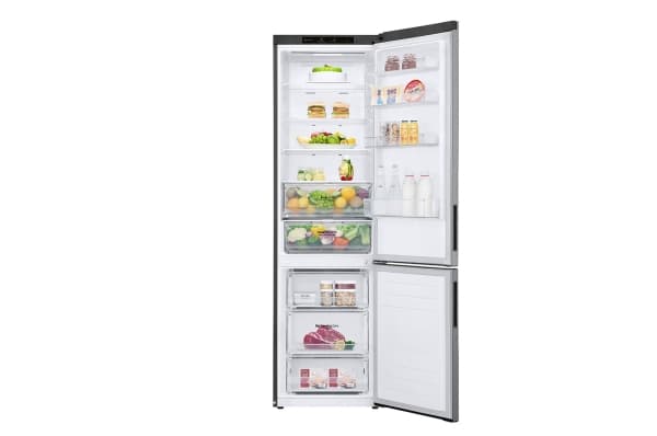 LG GBP62PZNBC - Kjøleskap/fryser - bunnfryser - bredde: 59.5 cm - dybde: 67.5 cm - høyde: 203 cm - 384 liter - Klasse B - stål