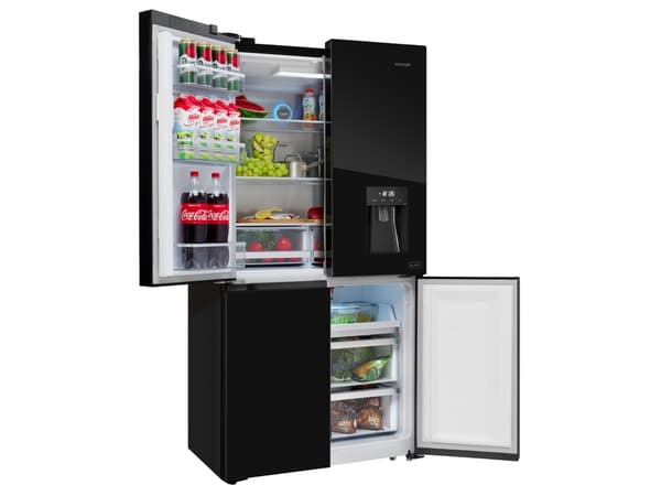 Concept LA8891BC, Frittstående, Fransk Dør, Sort, LED, 560 l, SN-T