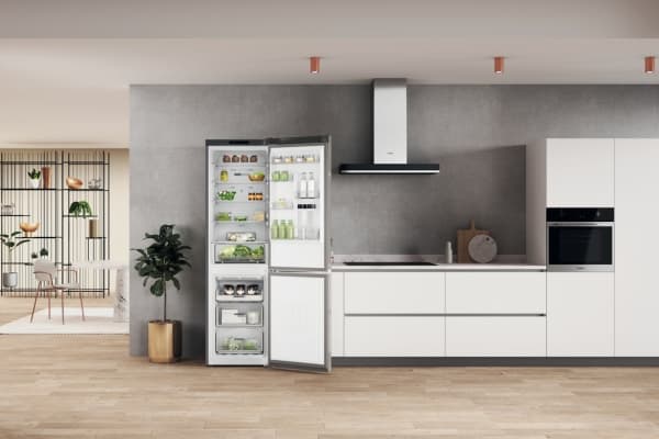 Whirlpool W7X 91I OX, 367 l, Ikke-frost (kjøleskap), T, F, Fresh zone compartment, Rustfritt stål