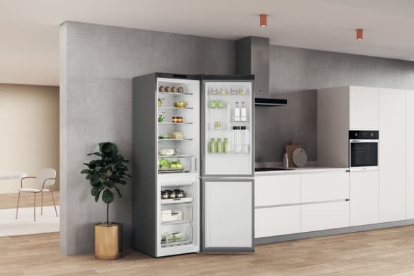 Whirlpool W7X 91I OX, 367 l, Ikke-frost (kjøleskap), T, F, Fresh zone compartment, Rustfritt stål
