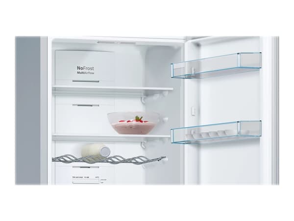 Bosch Serie | 4 KGN36VLED - Kjøleskap/fryser - bunnfryser - bredde: 60 cm - dybde: 66 cm - høyde: 186 cm - 326 liter - Klasse E - rustfritt stål utse