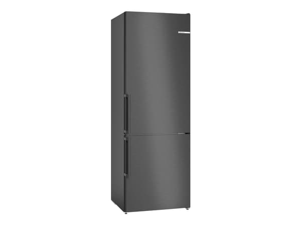 Bosch Serie | 4 KGN49VXCT - Kylskåp/frys - bottenfrysskåp - bredd: 70 cm - djup: 66.7 cm - höjd: 203 cm - 440 liter - Klass C - svart inox Rostfritt stål