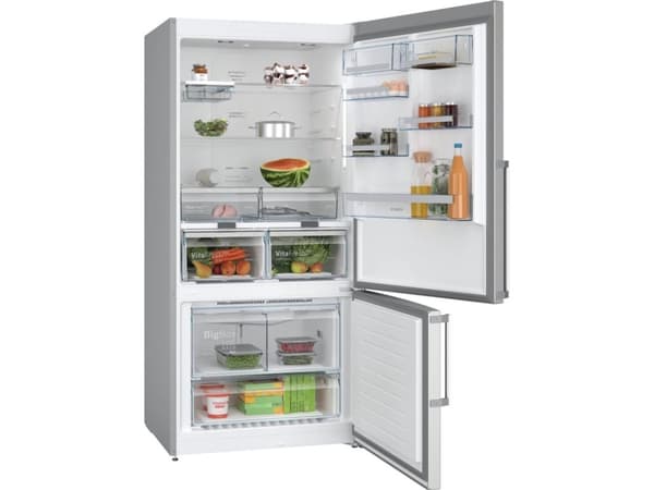 Bosch Serie | 6 KGN86AIDR - Kylskåp/frys - bottenfrysskåp - bredd: 86 cm - djup: 81 cm - höjd: 186 cm - 631 liter - Klass D - inox-easyclean