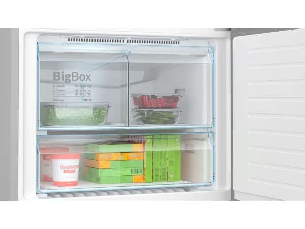 Bosch Serie | 6 KGN86AIDR - Kylskåp/frys - bottenfrysskåp - bredd: 86 cm - djup: 81 cm - höjd: 186 cm - 631 liter - Klass D - inox-easyclean