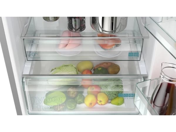 Siemens iQ300 KG49NXIBF - Kjøleskap/fryser - bunnfryser - bredde: 70 cm - dybde: 66.7 cm - høyde: 203 cm - 440 liter - Klasse B - rustfritt stål