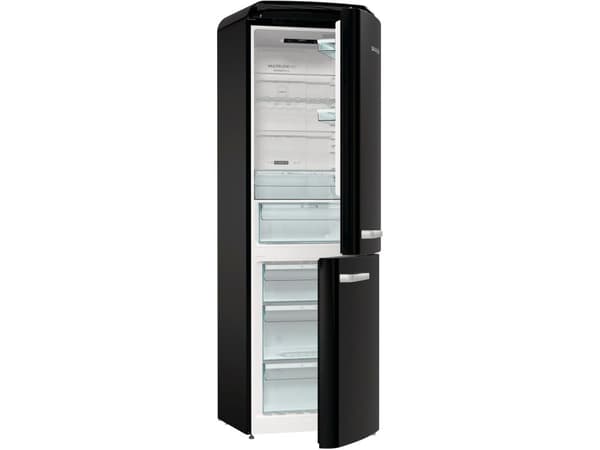 Gorenje Retro Collection ONRK619DBK-L - Jääkaappipakastin - pohjapakastin - leveys: 60 cm - syvyys: 66,1 cm - korkeus: 194 cm - 300 litraa - D-luokka