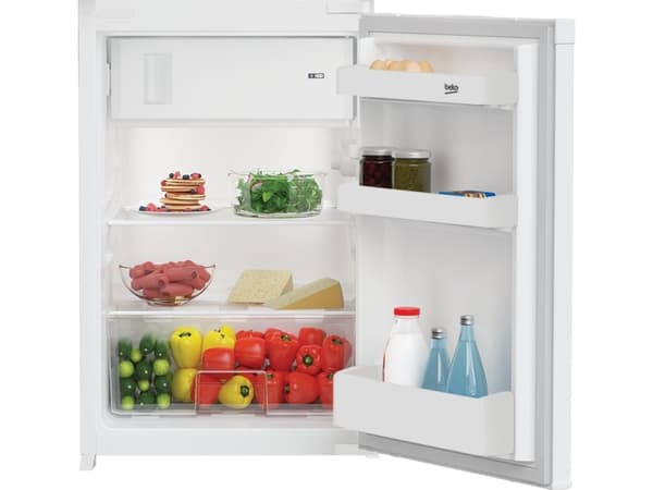 Beko B1754N - Kjøleskap med fryserboks - innebygd - bredde: 54.5 cm - dybde: 54.5 cm - høyde: 86.6 cm - 110 liter - Klasse E - hvit