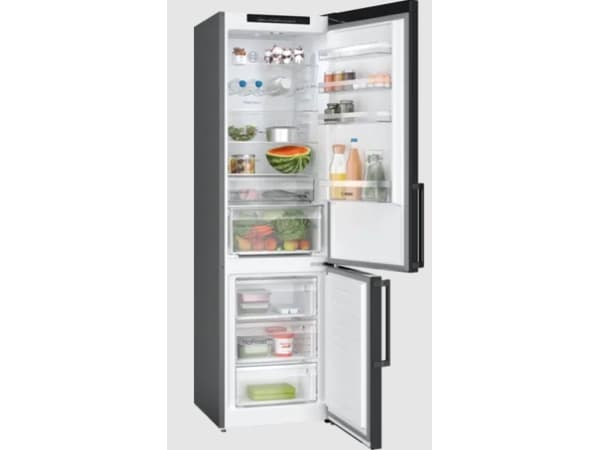 Bosch Serie | 4 KGN39OXBT - Kjøleskap/fryser - bunnfryser - bredde: 60 cm - dybde: 66.5 cm - høyde: 203 cm - 363 liter - Klasse B - svart rustfritt s