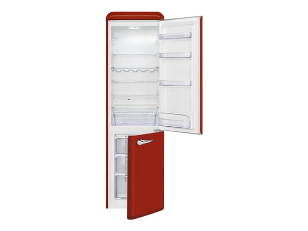 Bomann Retro KGR 7328 - Kylskåp/frys - bottenfrysskåp - bredd: 55 cm - djup: 58.5 cm - höjd: 188.3 cm - 250 liter - Klass E - röd