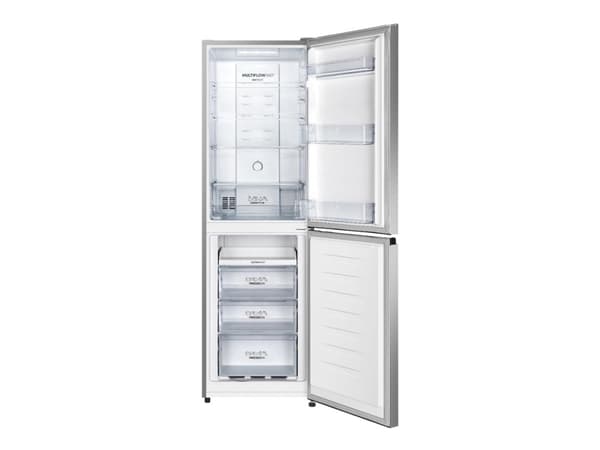 Gorenje Essential NRK418ECS4 - Kylskåp/frys - bottenfrysskåp - bredd: 55 cm - djup: 55.7 cm - höjd: 182.4 cm - 256 liter - Klass E - grå