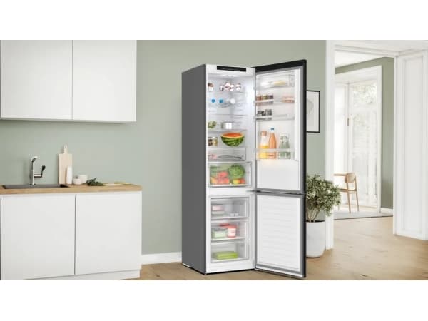Bosch Serie 4 KGN39EXCF, 363 L, SN-T, 10 kg/24h, C, Tuoreosasto, Musta, Ruostumaton teräs