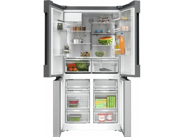 Bosch Serie | 6 KFD96APEA - Kjøleskap/fryser - fransk dør underfryser med isdispenser, vannautomat - bredde: 90.5 cm - dybde: 73.1 cm - høyde: 183 cm