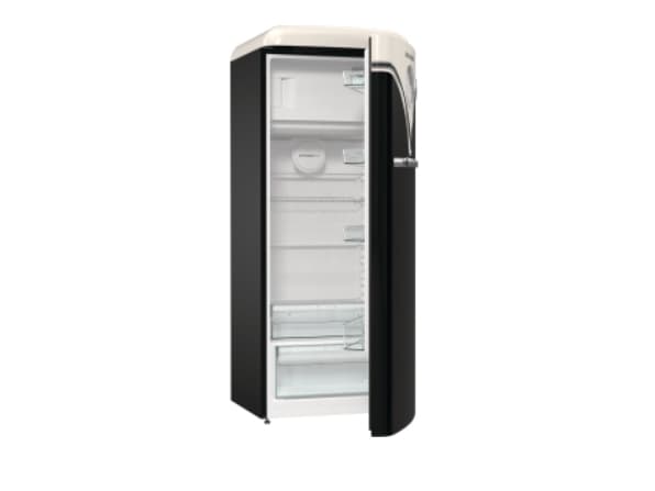 Gorenje Retro Collection OBRB615DBK - Kjøleskap med fryserboks - bredde: 59.5 cm - dybde: 66.1 cm - høyde: 152.5 cm - 247 liter - Klasse D - svart