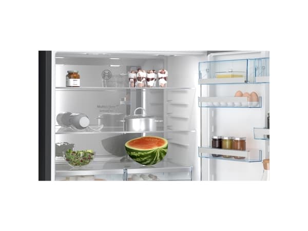 Bosch Serie | 8 KGP86AXB0N - Kjøleskap/fryser - bunnfryser - Wi-Fi - bredde: 86 cm - dybde: 81 cm - høyde: 186 cm - 621 liter - Klasse B - brushed bl