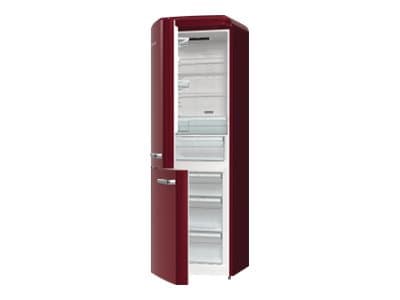 Gorenje Retro Collection ONRK619DR-L - Kjøleskap/fryser - bunnfryser - bredde: 60 cm - dybde: 66.1 cm - høyde: 194 cm - 300 liter - Klasse D - bordea Bordeaux