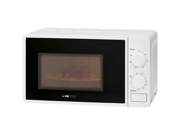 Clatronic MW 791, Over the range, Solo mikrobølge ovn, 20 l, 700 W, Rotasjon, Svart, Hvit