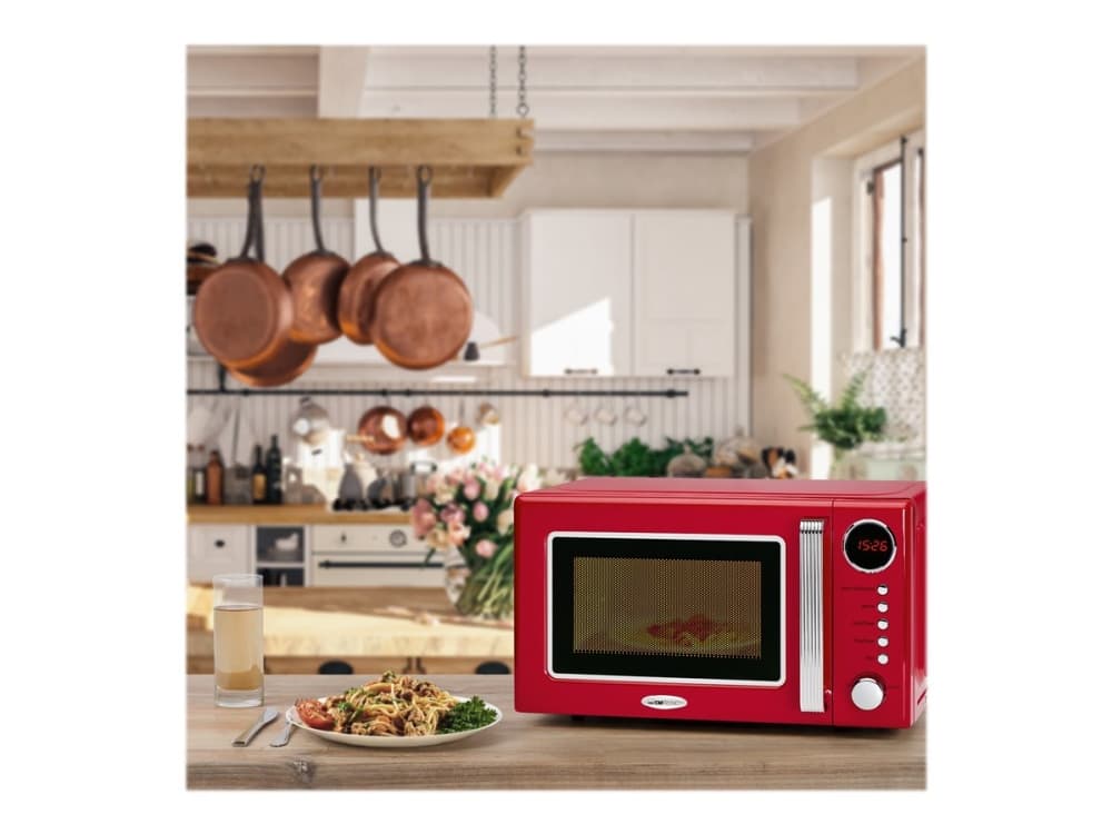 Clatronic MWG 790 Retro - Mikrovågsugn med grill - 20 liter - 700 W - röd