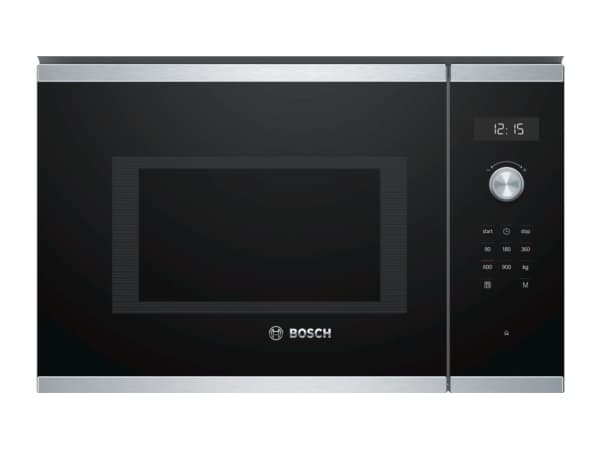 Bosch Serie 6 BFL554MS0, Kiinteä, Solo-mikroaaltouuni, 25 L, 900 W, Rotaatio, Kosketus, Musta, Ruostumaton teräs