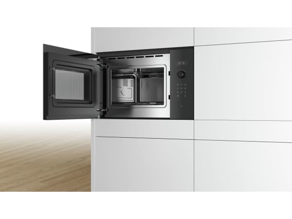 Bosch Serie 6 BFL554MB0, Kiinteä, Solo-mikroaaltouuni, 25 L, 900 W, Rotaatio, Kosketus, Musta