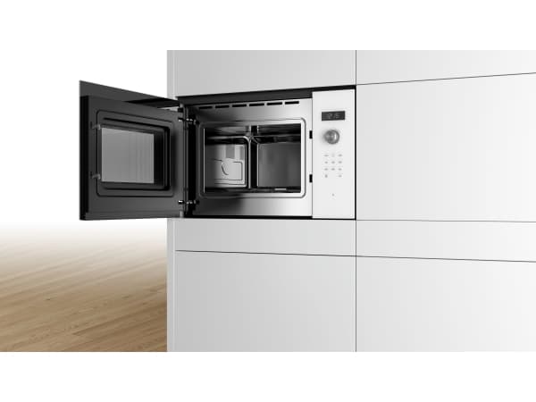 Bosch Serie 6 BFL554MW0, Kiinteä, Solo-mikroaaltouuni, 25 L, 900 W, Rotaatio, Kosketus, Valkoinen
