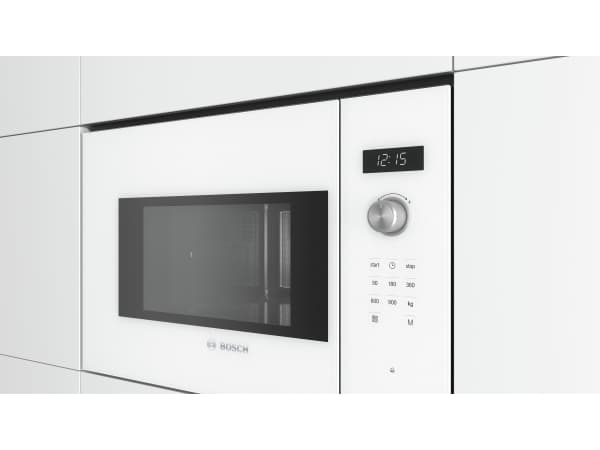 Bosch Serie 6 BFL554MW0, Kiinteä, Solo-mikroaaltouuni, 25 L, 900 W, Rotaatio, Kosketus, Valkoinen