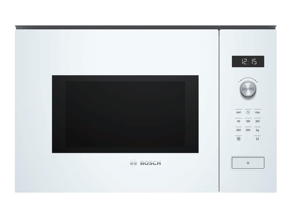 Bosch Serie 6 BFL554MW0, Kiinteä, Solo-mikroaaltouuni, 25 L, 900 W, Rotaatio, Kosketus, Valkoinen