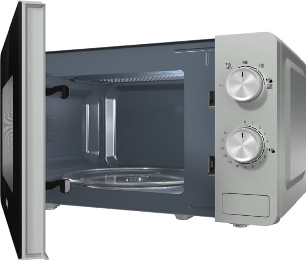 Gorenje MO17E1S, Hellan yläpuolelle, Solo-mikroaaltouuni, 17 L, 700 W, Rotaatio, Musta, Ruostumaton teräs