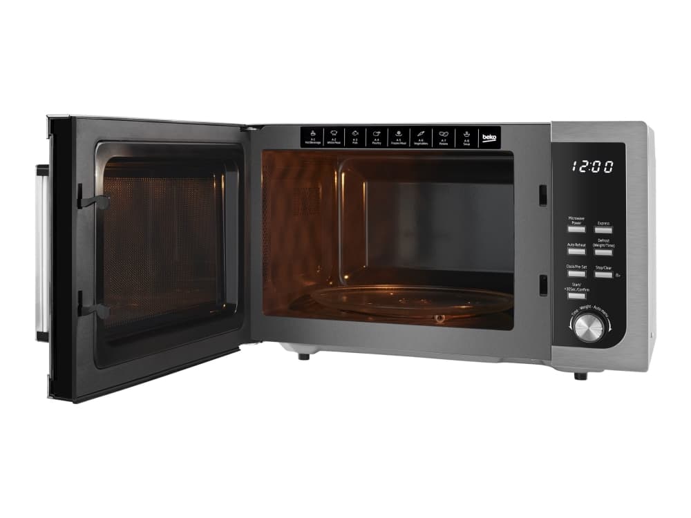 Beko MOF23110X, Bänkdiskmaskin, Enbart mikrovågsugn, 23 l, 800 W, Knappar, Rotations-, Svart, Silver