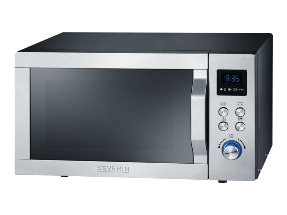 SEVERIN MW 7755 - Mikrovågsugn med värmelåda och grill - fristående - 1400 W - Rostfritt stål/svart