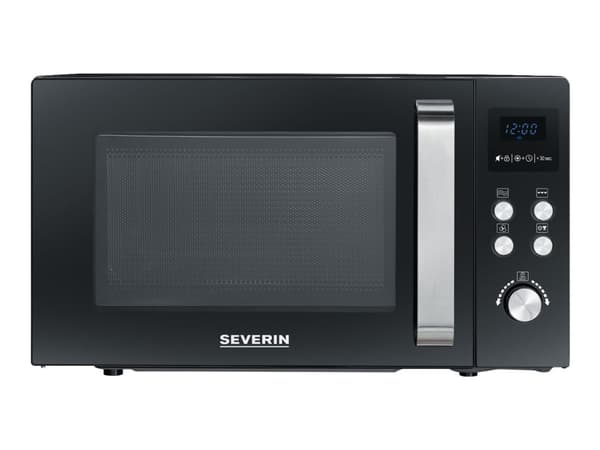 Severin MW 7752, Pöytämalli, Yhdistelmämikroaaltouuni, 25 L, 900 W, Nuppi, Rotaatio, Kosketus, Musta, Ruostumaton teräs