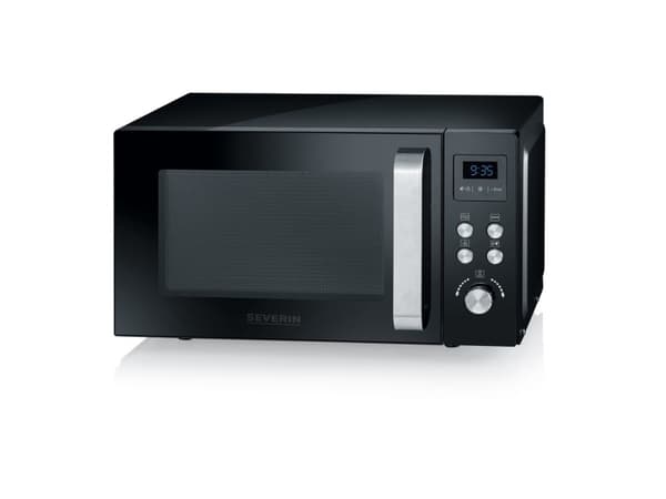 Severin MW 7752, Pöytämalli, Yhdistelmämikroaaltouuni, 25 L, 900 W, Nuppi, Rotaatio, Kosketus, Musta, Ruostumaton teräs