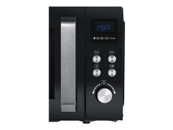 Severin MW 7752, Pöytämalli, Yhdistelmämikroaaltouuni, 25 L, 900 W, Nuppi, Rotaatio, Kosketus, Musta, Ruostumaton teräs