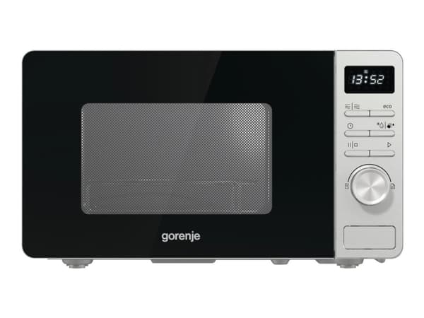 Gorenje MO20A4X, Hellan yläpuolelle, Grillimikroaaltouuni, 20 L, 800 W, Painikkeet, Rotaatio, Musta, Metallinen