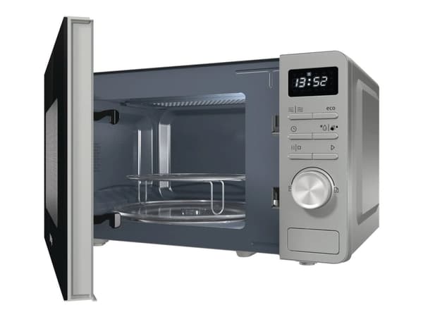 Gorenje MO20A4X, Hellan yläpuolelle, Grillimikroaaltouuni, 20 L, 800 W, Painikkeet, Rotaatio, Musta, Metallinen