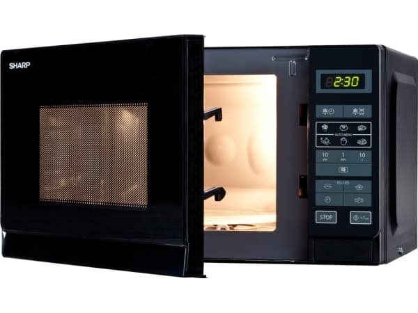 Sharp Home Appliances R-242 BKW, Pöytämalli, Solo-mikroaaltouuni, 20 L, 800 W, Painikkeet, Musta