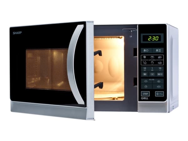 Sharp R-642(IN)W - Mikrobølgeovn med grill - 20 liter - 800 W - sølv