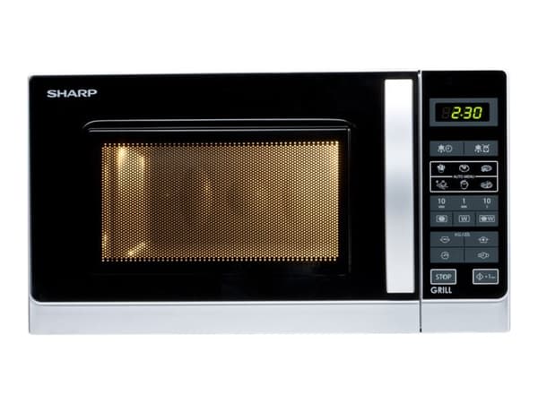 Sharp R-642(IN)W - Mikrobølgeovn med grill - 20 liter - 800 W - sølv