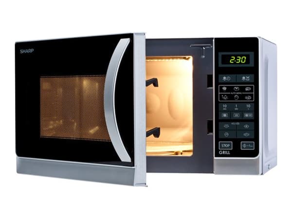 Sharp R-642(IN)W - Mikrobølgeovn med grill - 20 liter - 800 W - sølv