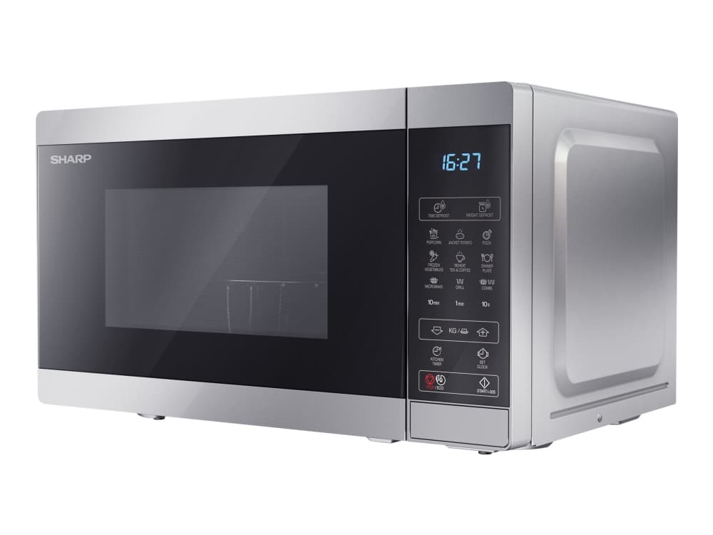 Sharp YC-MG02E-S mikrovågsugn Bänkdiskmaskin Kombinationsmikrovågsugn 20 l 800 W Svart, Stål