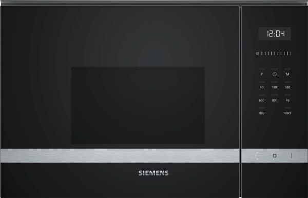 Siemens BF525LMS0 mikrobølgeovn Innebygget Solo mikrobølge ovn 20 l 800 W Sort, Rustfritt stål