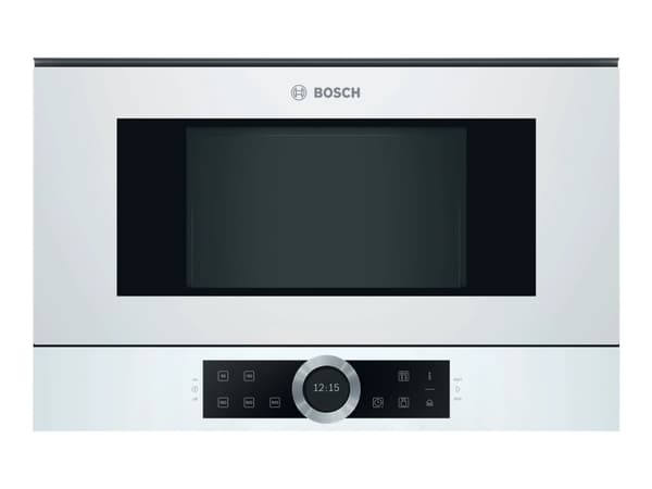 Bosch Serie 8 BFR634GW1, Kiinteä, Solo-mikroaaltouuni, 21 L, 900 W, Rotaatio, Kosketus, Valkoinen