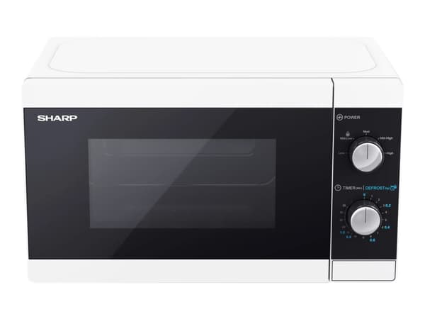 Sharp YC-MS01E-W, Pöytämalli, Solo-mikroaaltouuni, 20 L, 800 W, Rotaatio, Musta, Valkoinen