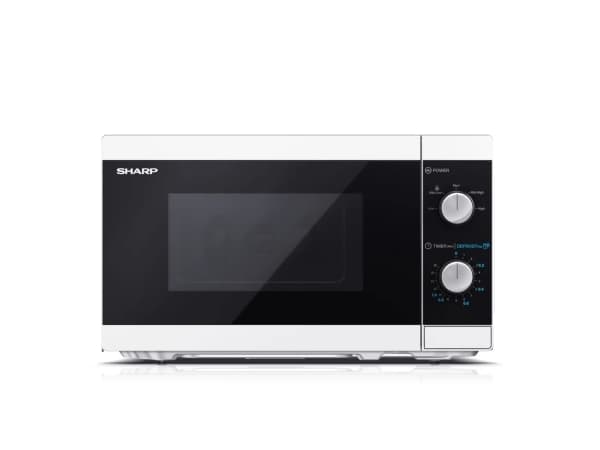 Sharp YC-MS01E-W, Pöytämalli, Solo-mikroaaltouuni, 20 L, 800 W, Rotaatio, Musta, Valkoinen