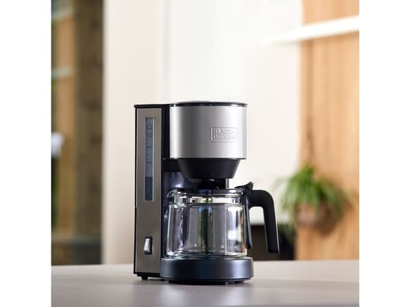 Black & Decker BXCO870E, Kaffebrygger (drypp), 1,25 l, Malt kaffe, 870 W, Sort, Sølv