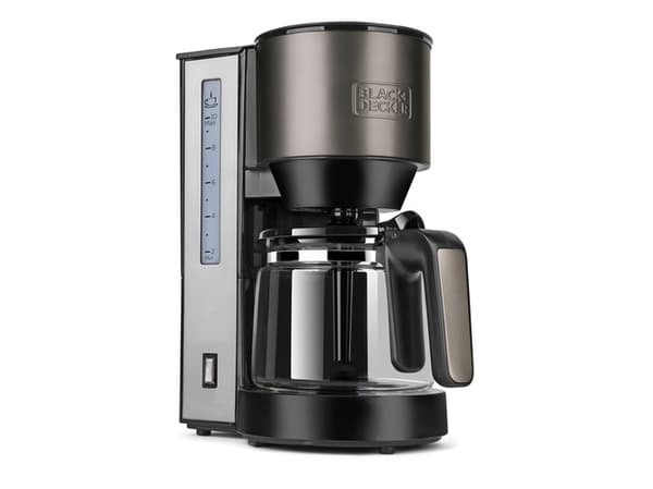 Black & Decker BXCO870E, Kaffebrygger (drypp), 1,25 l, Malt kaffe, 870 W, Sort, Sølv
