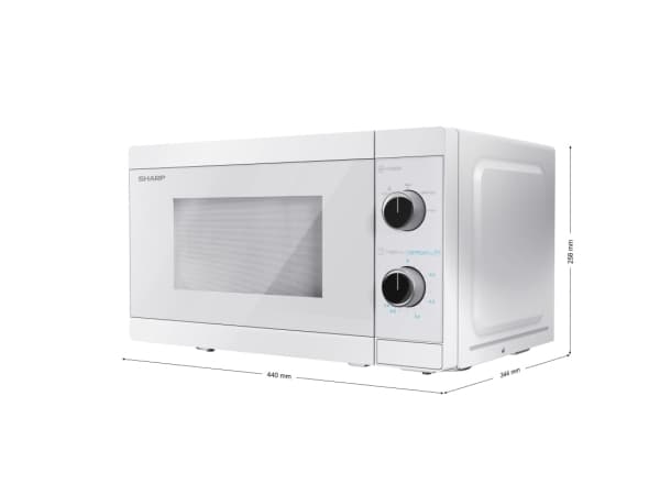 Sharp YC-MS01E-C, Pöytämalli, Solo-mikroaaltouuni, 20 L, 800 W, Rotaatio, Valkoinen