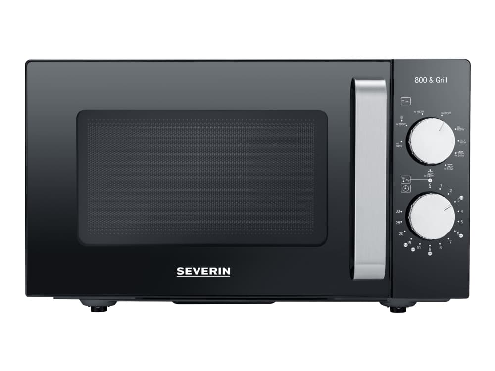 Severin MW 7762, Bordplade, Grill mikroovn, 20 L, 800 W, Dreje, Sort, Rustfrit stål