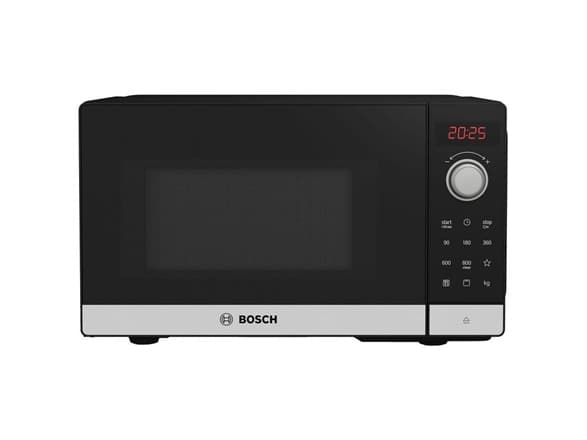 Bosch Serie 2 FEL023MS2, Pöytämalli, Solo-mikroaaltouuni, 20 L, 800 W, Painikkeet, Rotaatio, Musta, Ruostumaton teräs